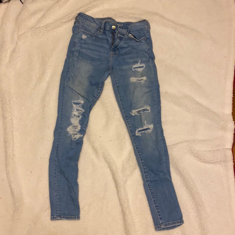 Fake rip American Eagle jeans